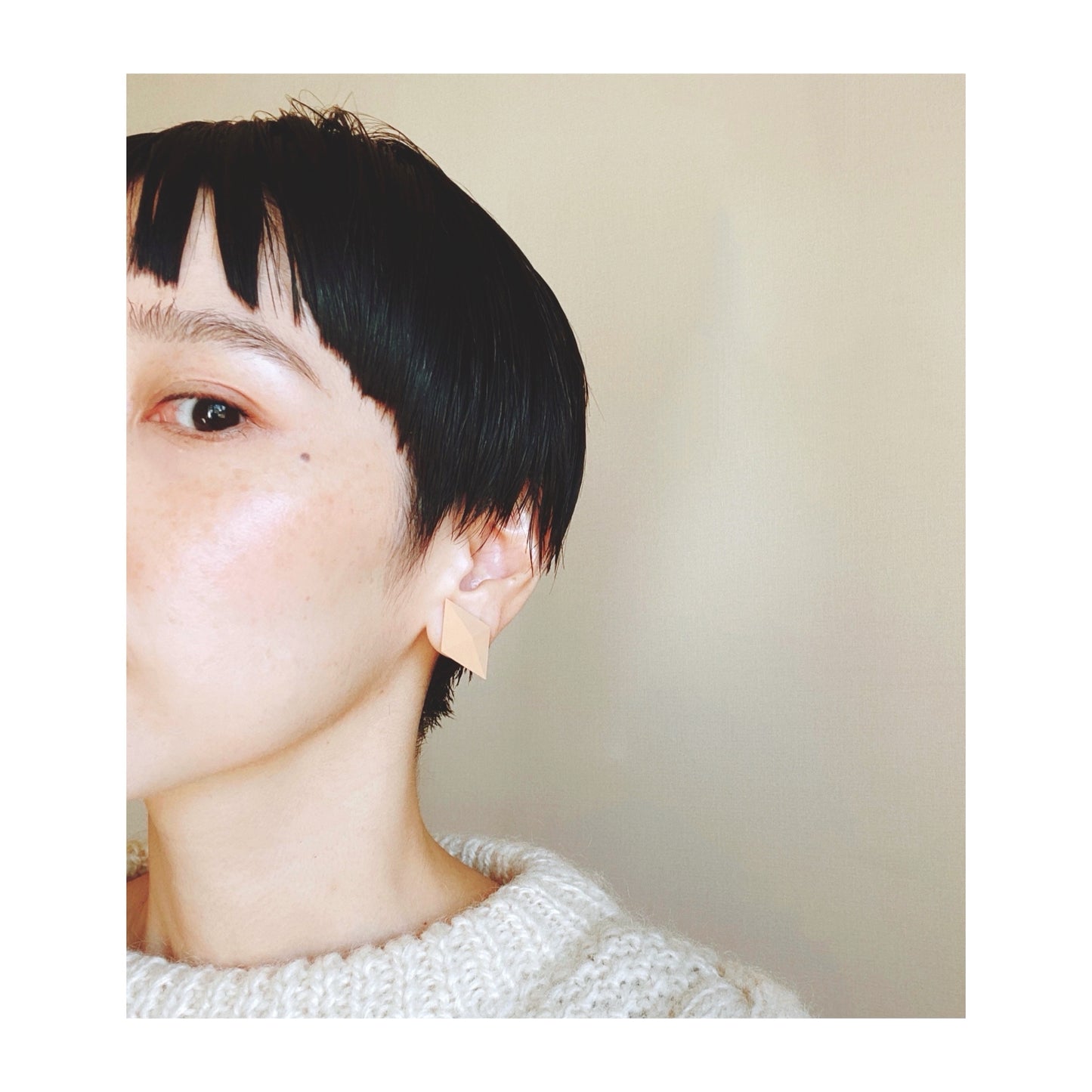 ダイヤモンドピアス S　チョコレートブラウン