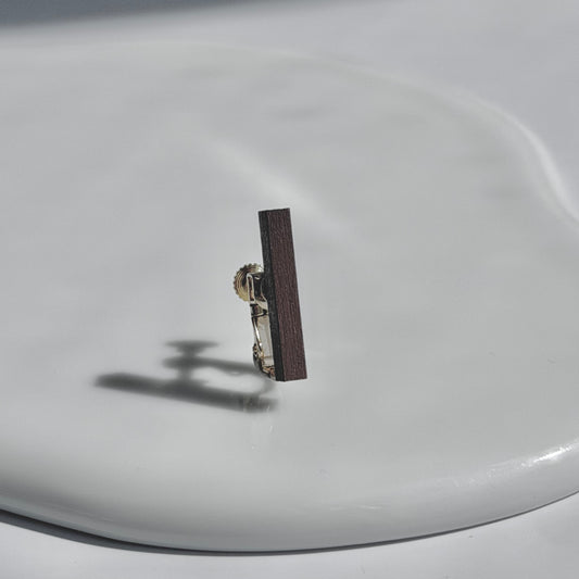 スティックイヤリング　チェスナットブラウン