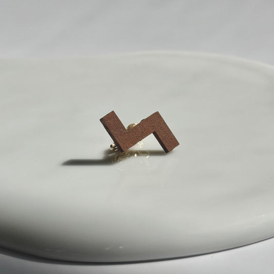 ステップイヤリング　ブラウン